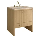 Hudson 30" Single Vanity, Light Natural Oak w/ 3 CM Tajnar Eclos Top
