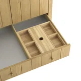 Hudson 30" Single Vanity, Light Natural Oak w/ 3 CM Victorian Silver Silestone Top