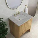 Hudson 30" Single Vanity, Light Natural Oak w/ 3 CM Victorian Silver Silestone Top