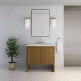 Hudson 36" Single Vanity, Honey Oak w/ 3 CM Ethereal Noctis Silestone Top