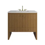 Hudson 36" Single Vanity, Honey Oak w/ 3 CM Lime Delight Silestone Top