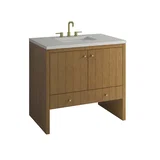 Hudson 36" Single Vanity, Honey Oak w/ 3 CM Lime Delight Silestone Top