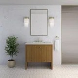 Hudson 36" Single Vanity, Honey Oak w/ 3 CM Lime Delight Silestone Top