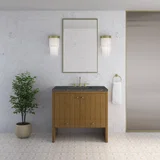 Hudson 36" Single Vanity, Honey Oak w/ 3 CM Parisien Bleu Silestone Top