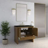 Hudson 36" Single Vanity, Honey Oak w/ 3 CM Phantome Eclos Top