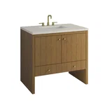 Hudson 36" Single Vanity, Honey Oak w/ 3 CM Siberian Silestone Top