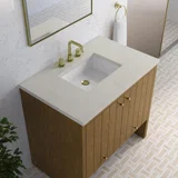 Hudson 36" Single Vanity, Honey Oak w/ 3 CM Siberian Silestone Top