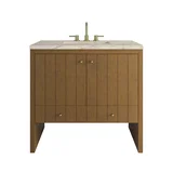 Hudson 36" Single Vanity, Honey Oak w/ 3 CM Tajnar Eclos Top