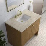 Hudson 36" Single Vanity, Honey Oak w/ 3 CM Tajnar Eclos Top