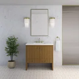 Hudson 36" Single Vanity, Honey Oak w/ 3 CM White Zeus Silestone Top