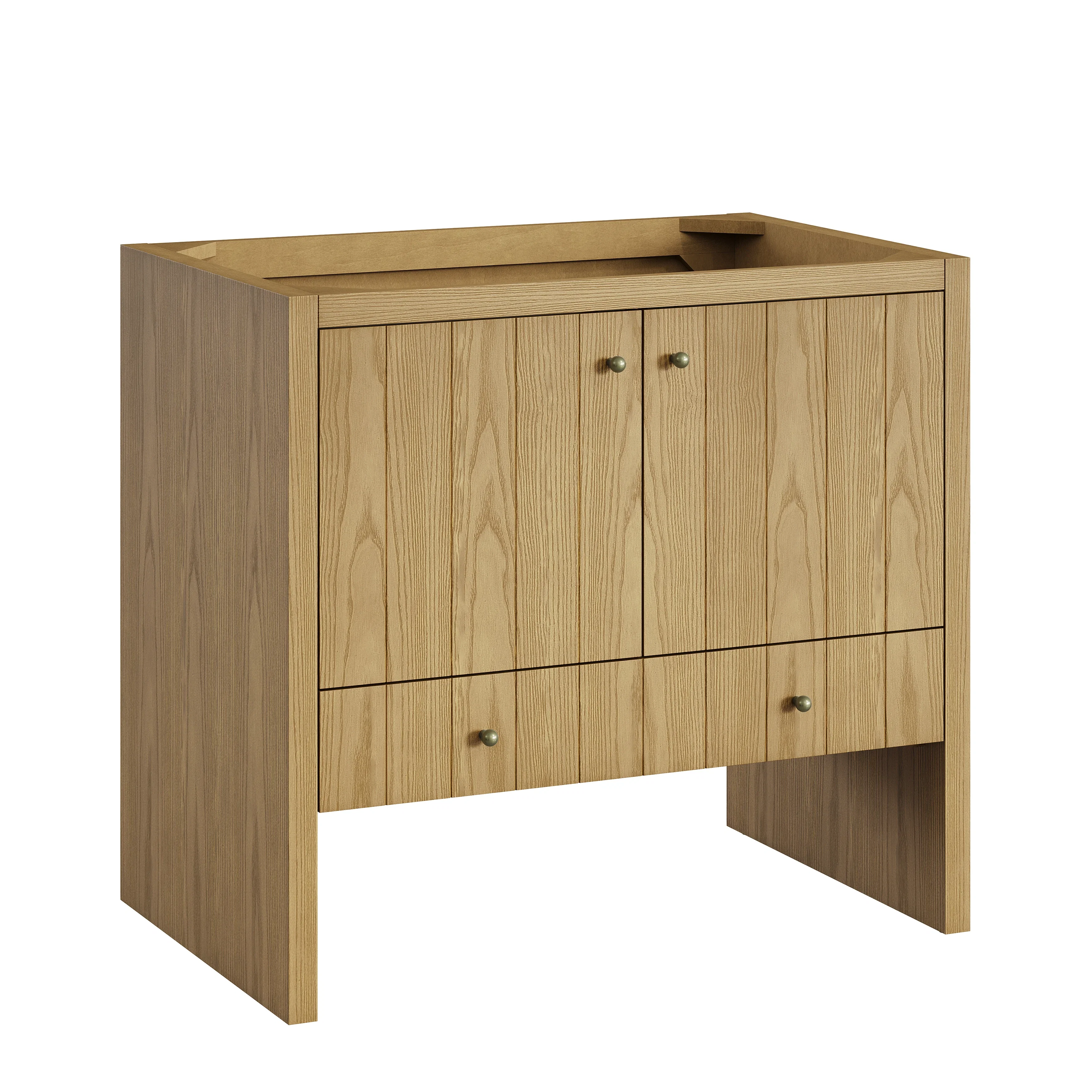 Hudson 36" Single Vanity, Light Natural Oak w/ 3 CM Charcoal Soapstone Top