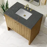 Hudson 36" Single Vanity, Light Natural Oak w/ 3 CM Parisien Bleu Top