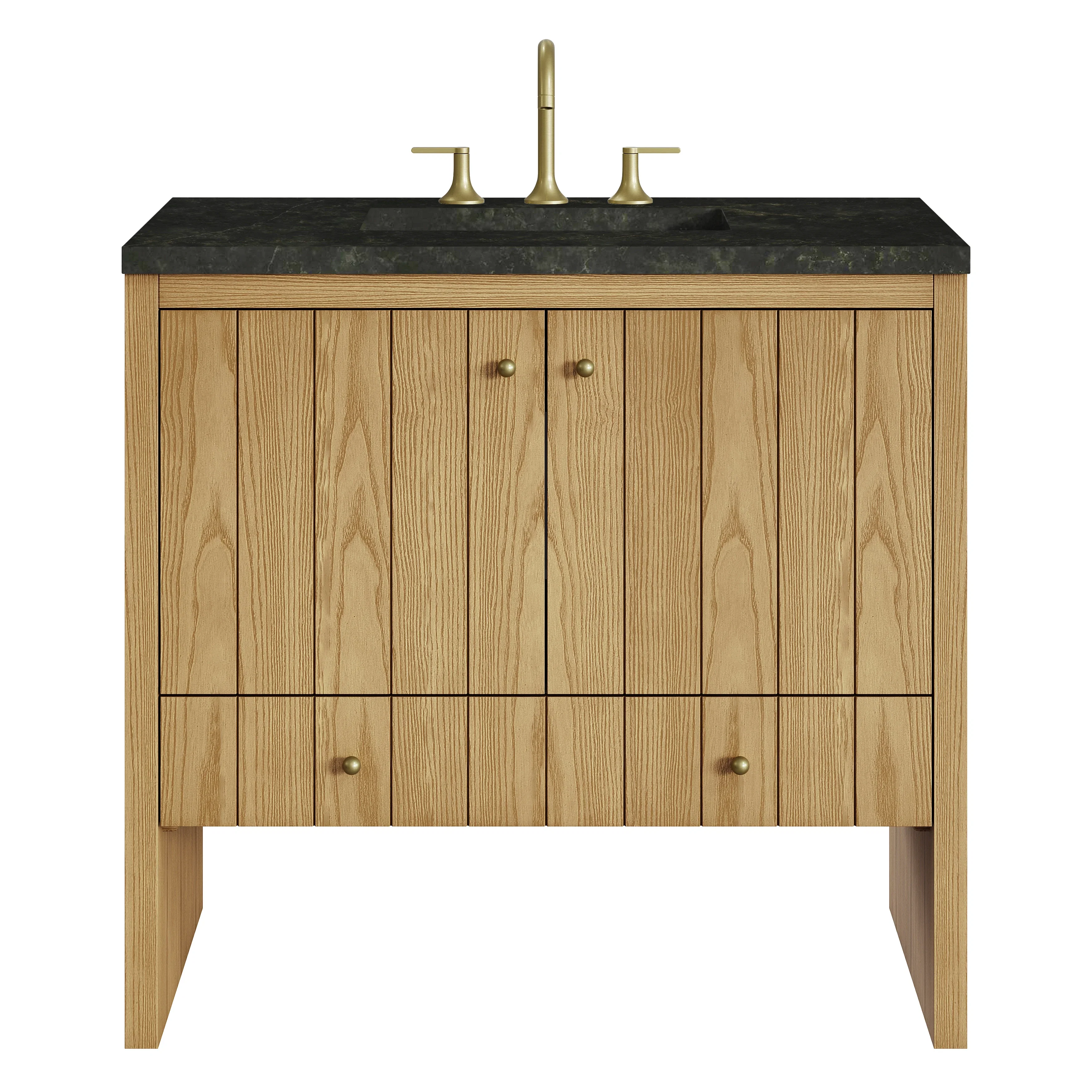Hudson 36" Single Vanity, Light Natural Oak, w/ 3 CM Phantome Eclos Top