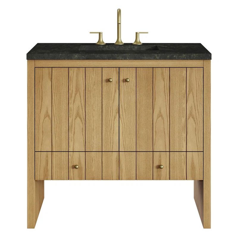 Hudson 36" Single Vanity, Light Natural Oak, w/ 3 CM Phantome Eclos Top