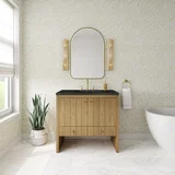 Hudson 36" Single Vanity, Light Natural Oak, w/ 3 CM Phantome Eclos Top