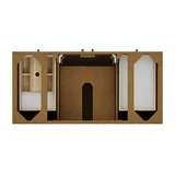 Hudson 48" Single Vanity, Honey Oak w/ 3 CM Charcoal Soapstone Silestone Top