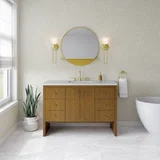 Hudson 48" Single Vanity, Honey Oak w/ 3 CM Lime Delight Silestone Top