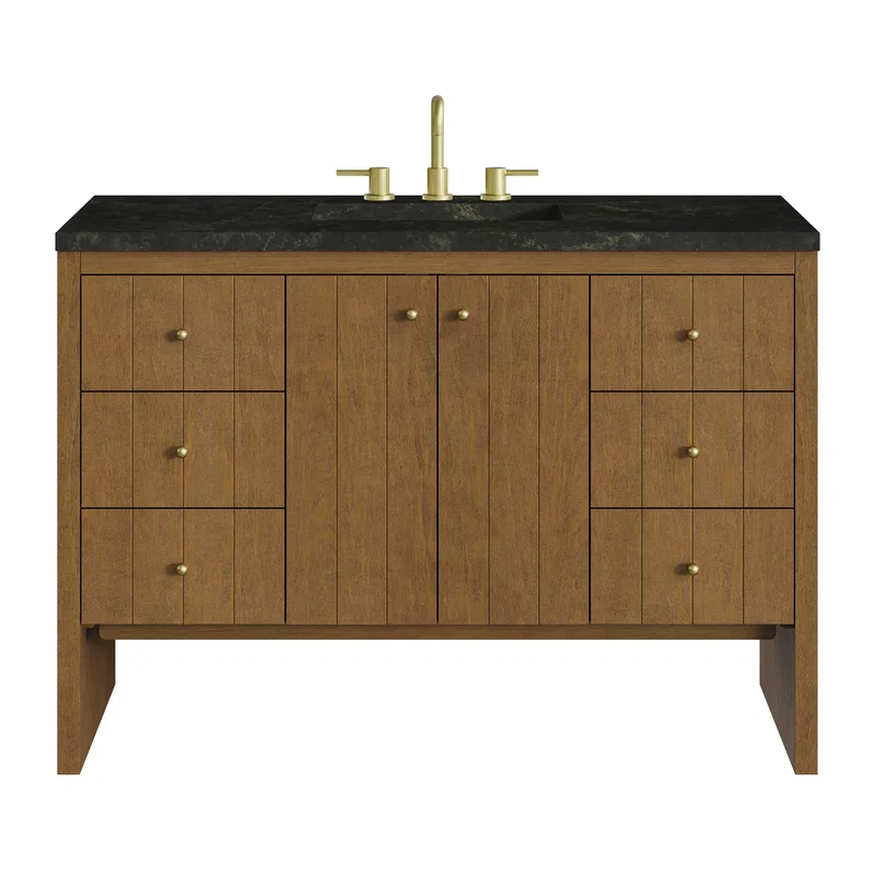 Hudson 48" Single Vanity, Honey Oak w/ 3 CM Phantome Eclos Top