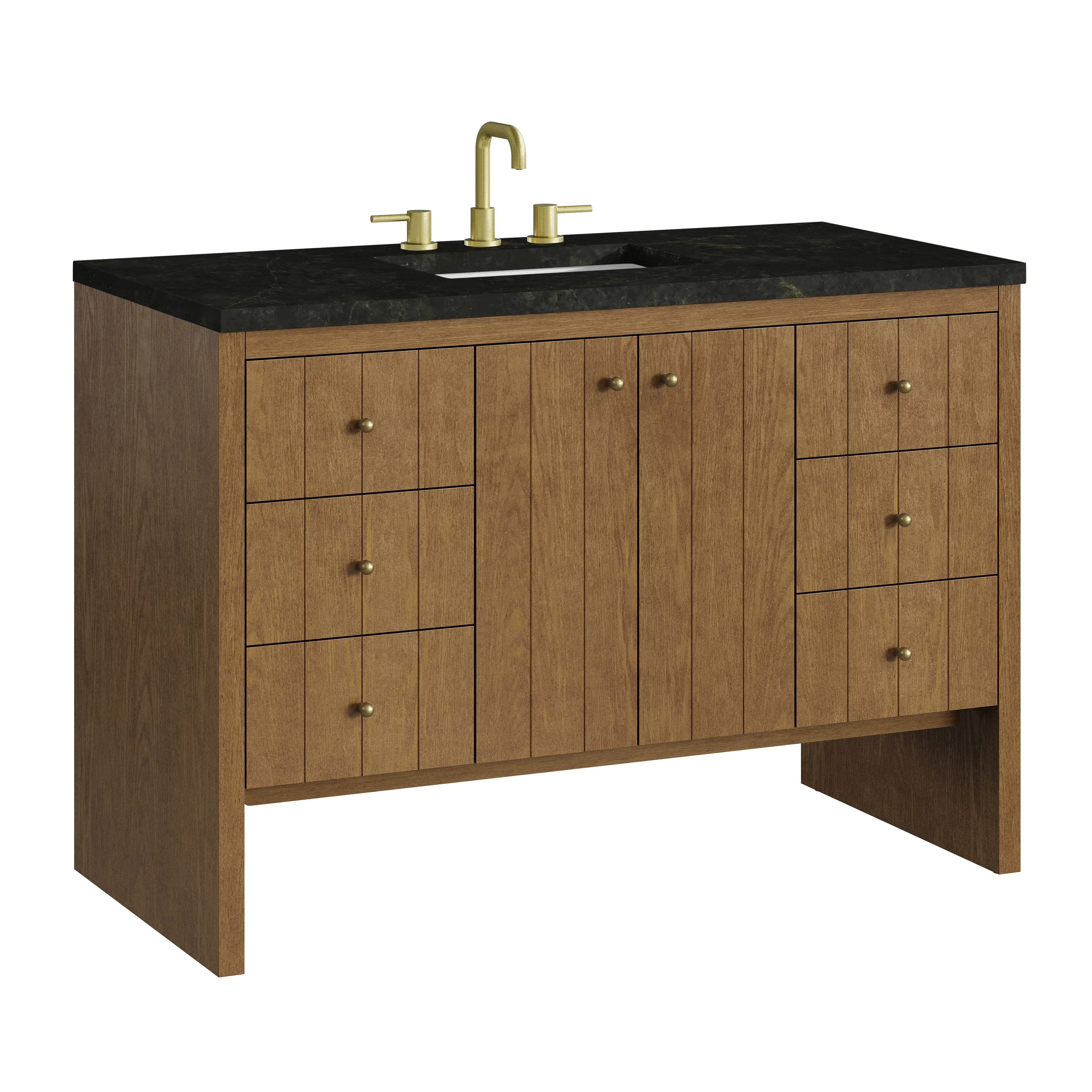Hudson 48" Single Vanity, Honey Oak w/ 3 CM Phantome Eclos Top