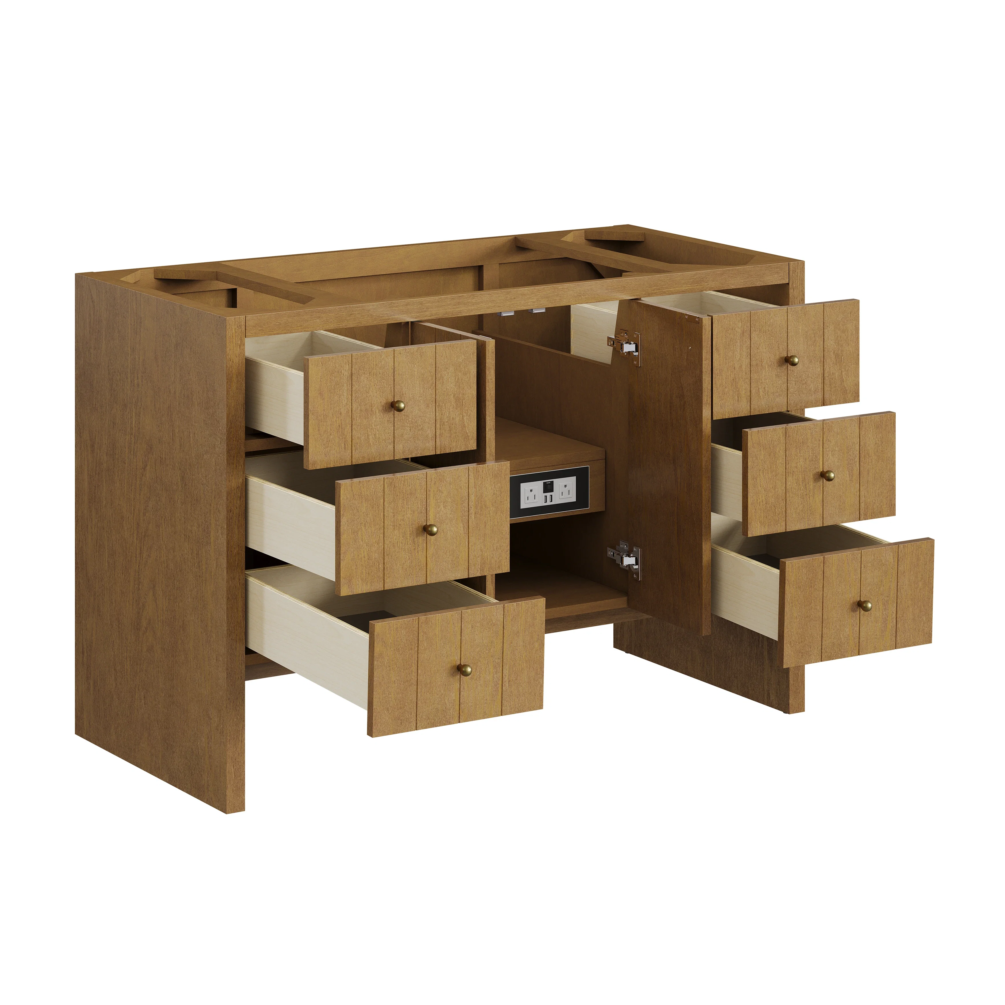 Hudson 48" Single Vanity, Honey Oak w/ 3 CM Phantome Eclos Top