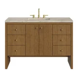 Hudson 48" Single Vanity, Honey Oak w/ 3 CM Tajnar Eclos Top