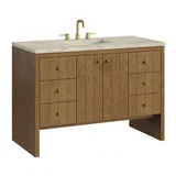 Hudson 48" Single Vanity, Honey Oak w/ 3 CM Tajnar Eclos Top w/FreePower Wireless Charger
