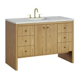 Hudson 48" Single Vanity, Light Natural Oak w/ 3 CM Ethereal Noctis Top