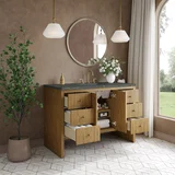 Hudson 48" Single Vanity, Light Natural Oak w/ 3 CM Parisien Bleu Top