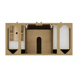 Hudson 48" Single Vanity, Light Natural Oak w/ 3 CM Parisien Bleu Top