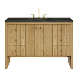 Hudson 48" Single Vanity, Light Natural Oak, w/ 3 CM Phantome Eclos Top