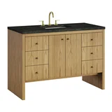 Hudson 48" Single Vanity, Light Natural Oak, w/ 3 CM Phantome Eclos Top