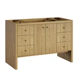 Hudson 48" Single Vanity, Light Natural Oak w/ 3 CM Victorian Silver Top