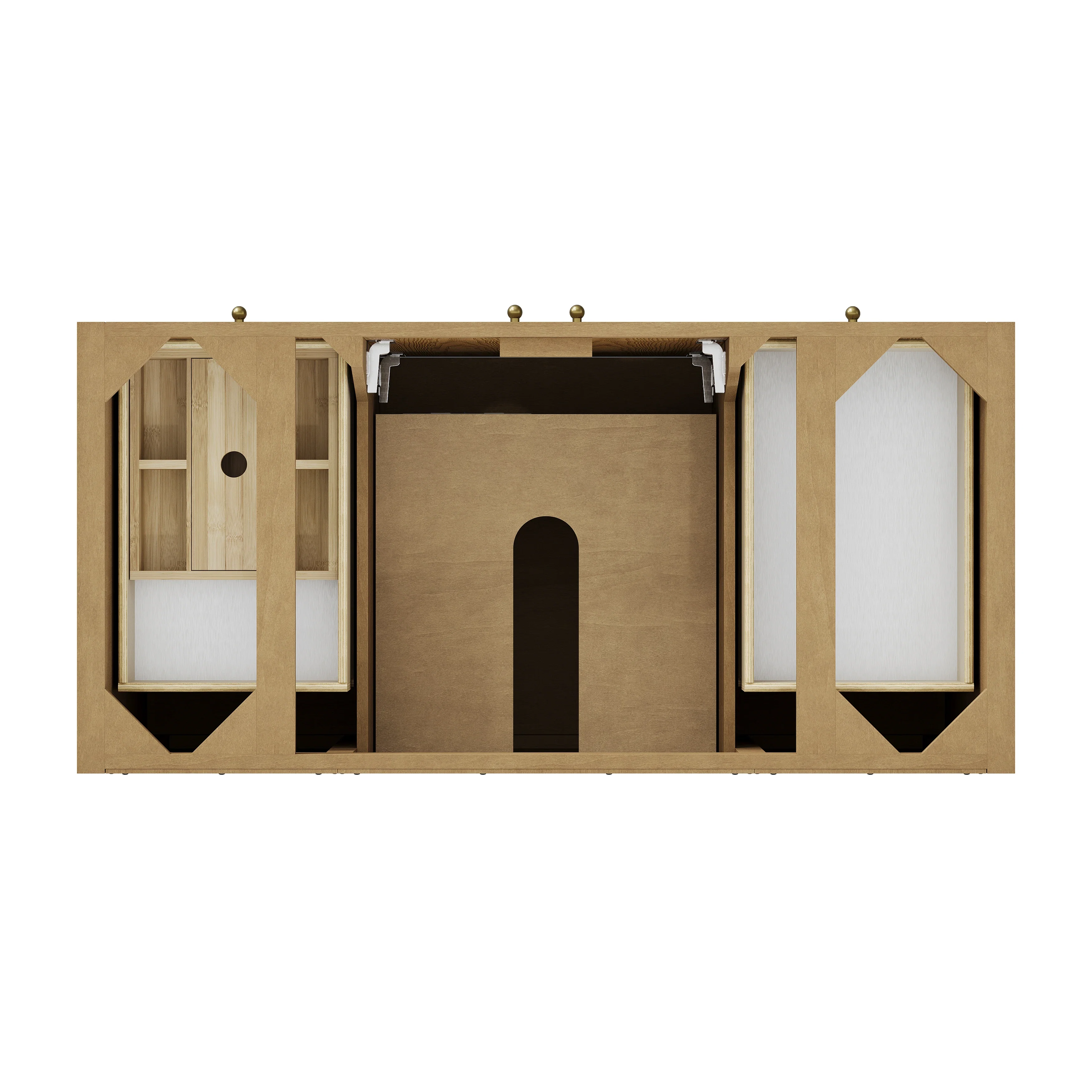 Hudson 48" Single Vanity, Light Natural Oak w/ 3 CM Eternal Jasmine Pearl Top w/ FreePower Wireless Charger