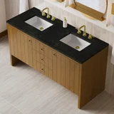 Hudson 60" Double Vanity, Honey Oak w/ 3 CM Phantome Eclos Top