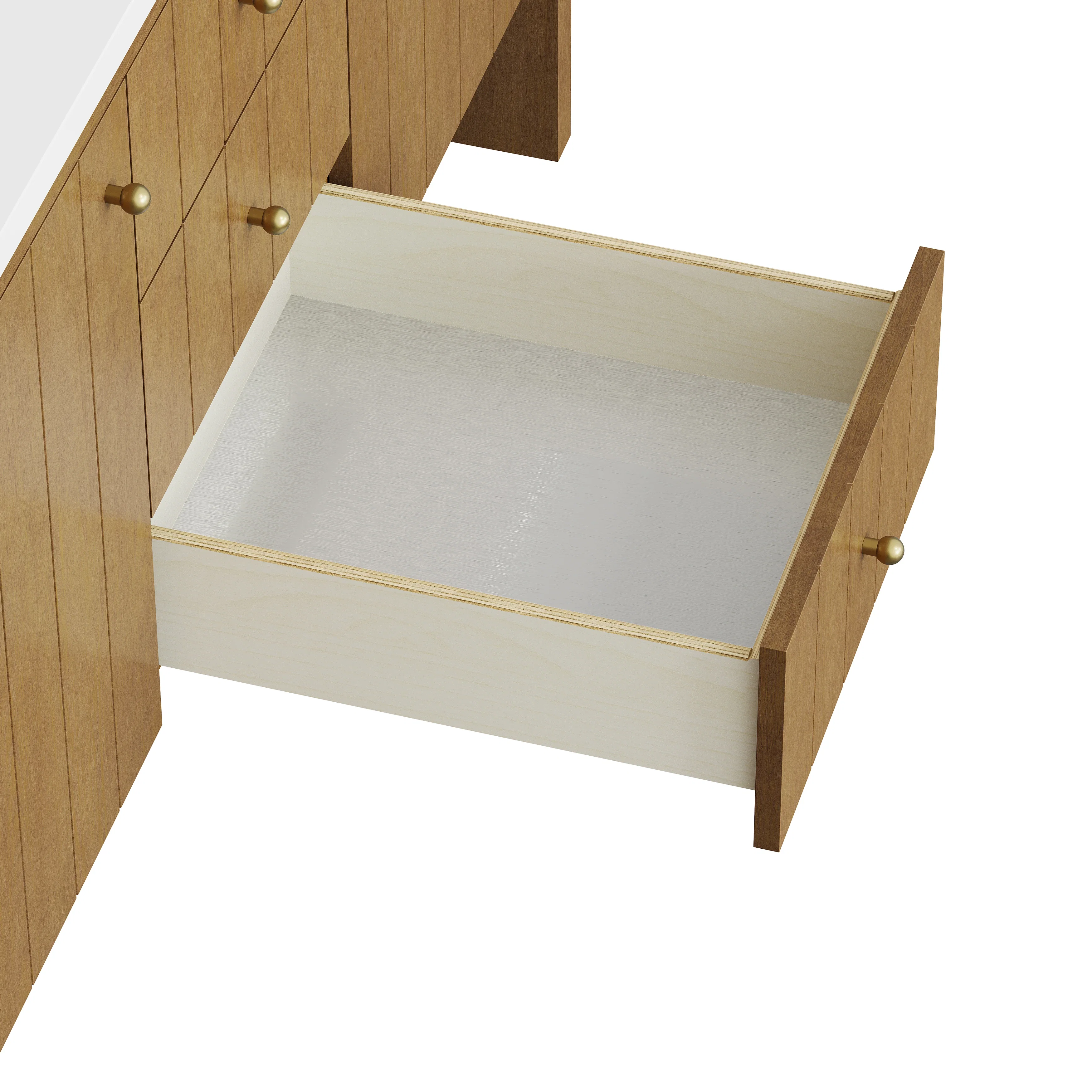 Hudson 60" Double Vanity, Honey Oak w/ 3 CM White Zeus Silestone Top