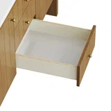 Hudson 60" Double Vanity, Honey Oak w/ 3 CM White Zeus Silestone Top