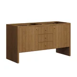 Hudson 60" Double Vanity, Honey Oak w/ 3 CM Eternal Jasmine Pearl Silestone Top w/FreePower Wireless Charger