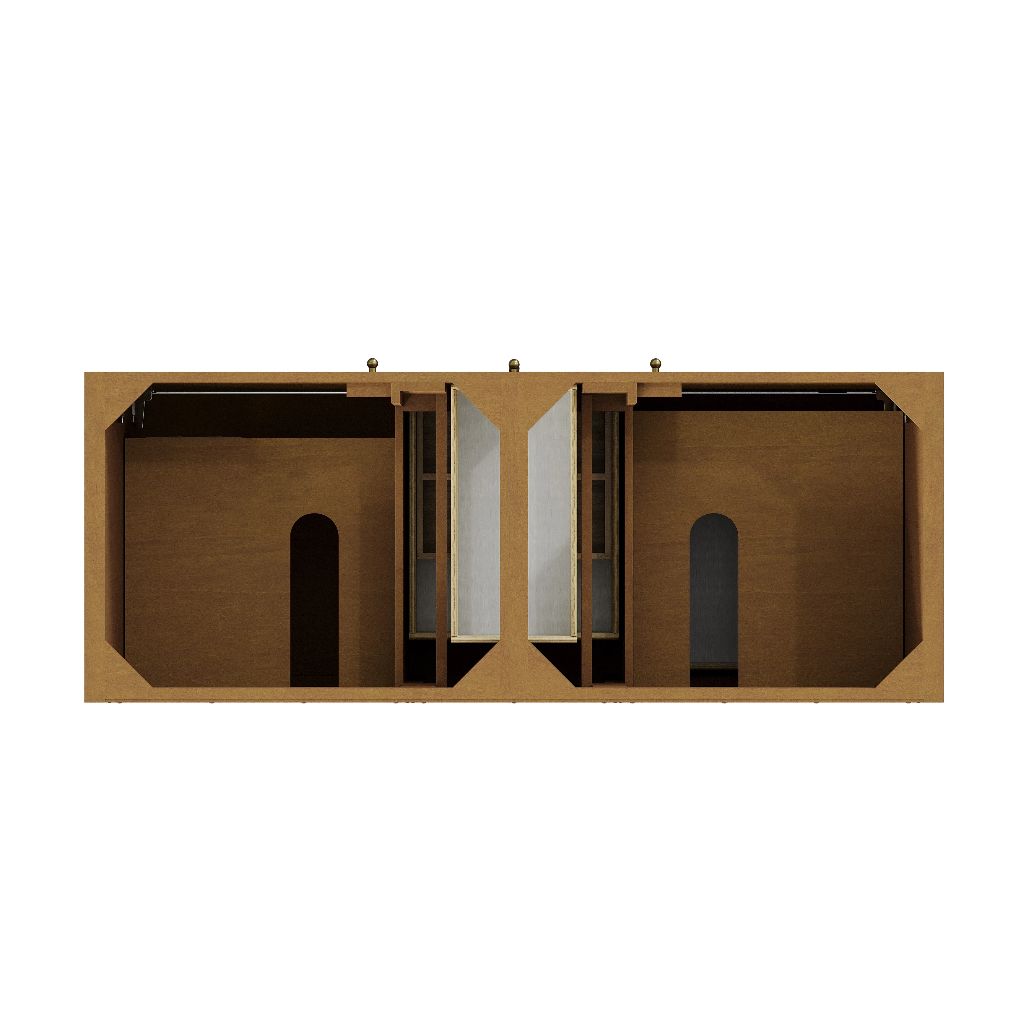 Hudson 60" Double Vanity Cabinet, Honey Oak