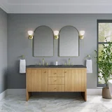 Hudson 60" Double Vanity, Light Natural Oak w/ 3 CM Parisien Bleu Top