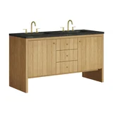 Hudson 60" Double Vanity, Light Natural Oak, w/ 3 CM Phantome Eclos Top