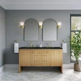 Hudson 60" Double Vanity, Light Natural Oak, w/ 3 CM Phantome Eclos Top