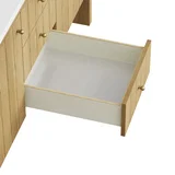 Hudson 60" Double Vanity, Light Natural Oak w/ 3 CM Victorian Silver Top