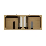 Hudson 60" Double Vanity, Light Natural Oak w/ 3 CM Victorian Silver Top