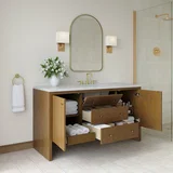 Hudson 60" Single Vanity, Honey Oak w/ 3 CM Ethereal Noctis Silestone Top