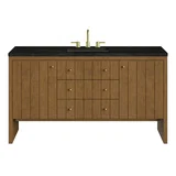 Hudson 60" Single Vanity, Honey Oak w/ 3 CM Phantome Eclos Top