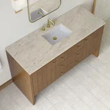 Hudson 60" Single Vanity, Honey Oak w/ 3 CM Tajnar Eclos Top