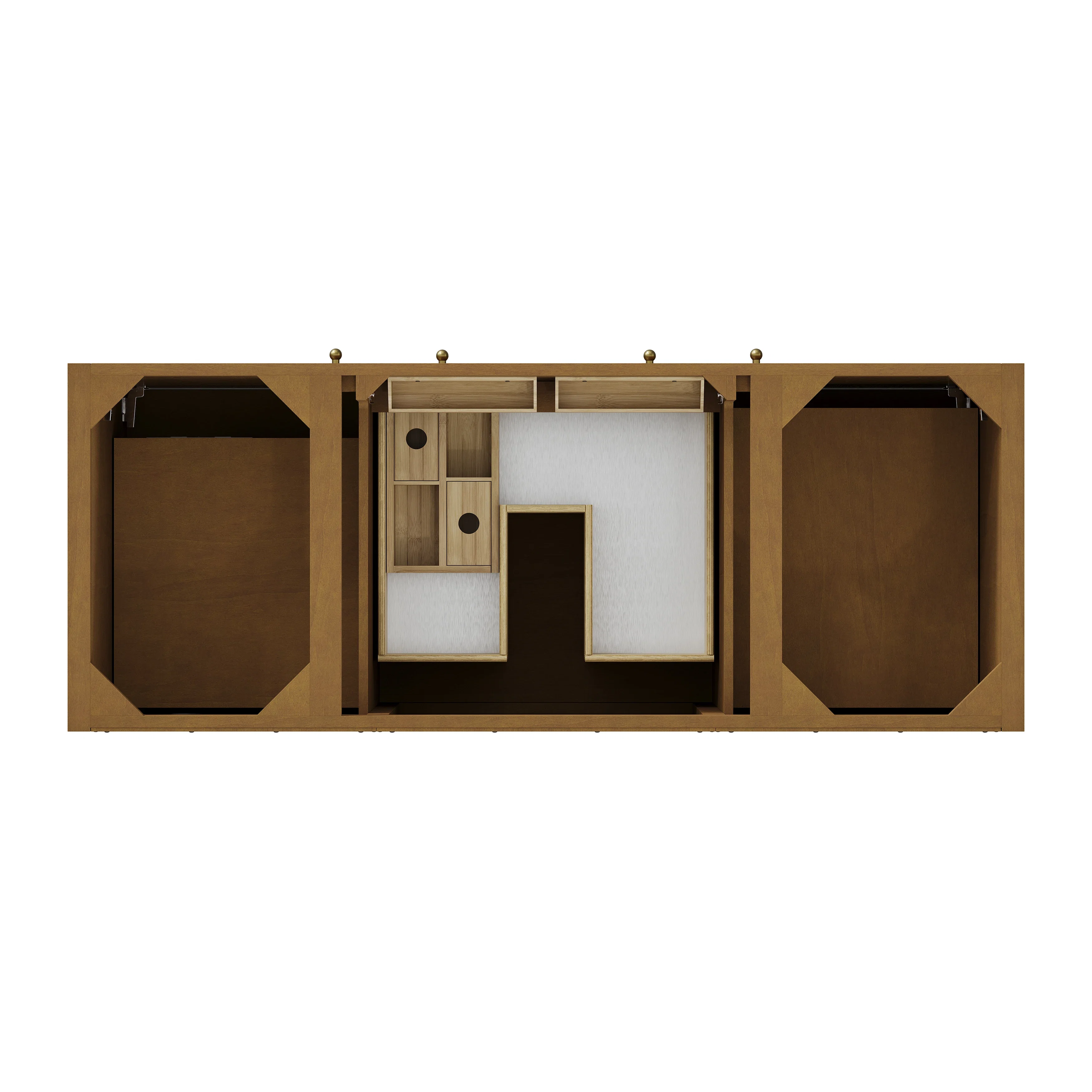 Hudson 60" Single Vanity, Honey Oak w/ 3 CM Eternal Jasmine Pearl Silestone Top w/FreePower Wireless Charger