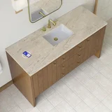 Hudson 60" Single Vanity, Honey Oak w/ 3 CM Tajnar Eclos Top w/FreePower Wireless Charger