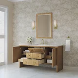 Hudson 60" Single Vanity, Light Natural Oak w/ 3 CM Eternal Jasmine Pearl Top