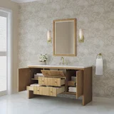Hudson 60" Single Vanity, Light Natural Oak w/ 3 CM Lime Delight Top